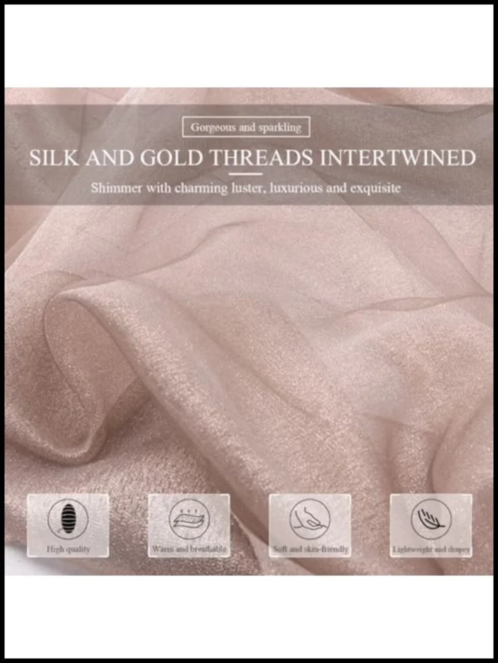 Womens Organza Silk Scarf Sheer Shawl Wrap